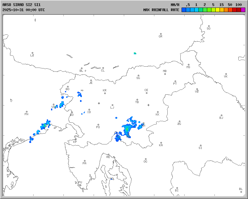 Radarska slika padavin
